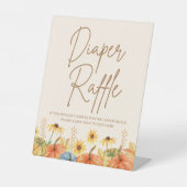 Herfst Pompoen Baby shower Luier Raffle Reclamebord Met Voetstuk (Voorkant)