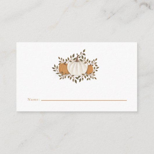 Herfst Pompoen Baby shower Luier Raffle Ticket Informatiekaartje (Achterkant)