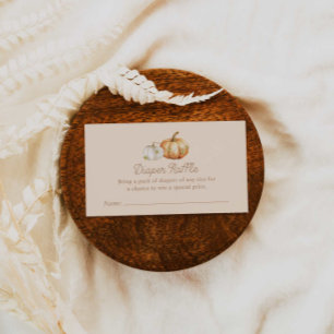 Herfst Pompoen Baby shower Luier Raffle Ticket Informatiekaartje