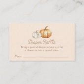 Herfst Pompoen Baby shower Luier Raffle Ticket Informatiekaartje (Voorkant)