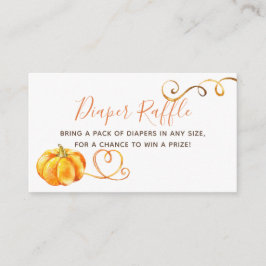 Herfst Pompoen Baby shower Luier Raffle Ticket Informatiekaartje