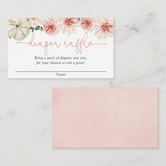 Herfst pompoen baby shower luier verloting kaarten (Voorkant / Achterkant)