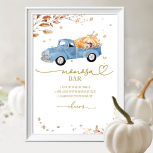 Herfst Pompoen Baby Shower MOMosa Bar Bord Poster