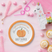 Herfst pompoen | Baby shower papier Bord (Feest)