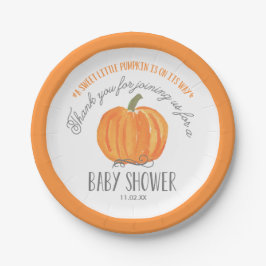 Herfst pompoen | Baby shower papier Bord