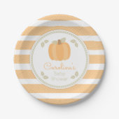 Herfst Pompoen Baby shower Papier Bord (Voorkant)