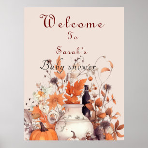 herfst pompoen Baby shower Poster