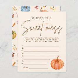 Herfst Pompoen Baby shower Raad de Sweet Mess Game
