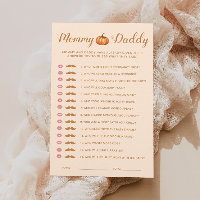 Herfst Pompoen Baby shower Raad wie mama of papa (Creator heeft geüpload)