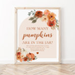 Herfst pompoen Baby shower raden hoeveel pompoenen Poster<br><div class="desc">Herfst pompoen Baby shower raden hoeveel pompoenen</div>