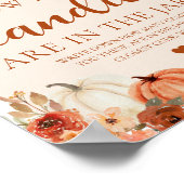 Herfst pompoen Baby shower raden hoeveel Snoepjes Poster (Hoek)