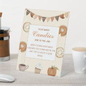 Herfst pompoen Baby shower raden hoeveel Snoepjes Reclamebord Met Voetstuk (Insitu)