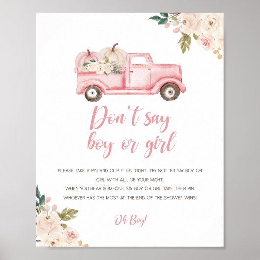 Herfst Pompoen Baby Shower Spel Poster (Voorkant)