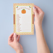 Herfst Pompoen Baby Shower Spel - Woordpuzzel Flyer (Hand)