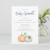 Herfst Pompoen Baby shower Sprinkle Invitation Kaart (Staand voorkant)