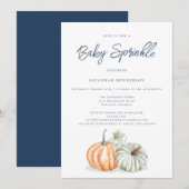 Herfst Pompoen Baby shower Sprinkle Invitation Kaart (Voorkant / Achterkant)