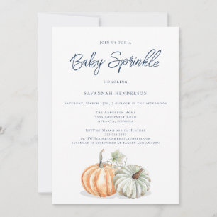Herfst Pompoen Baby shower Sprinkle Invitation Kaart