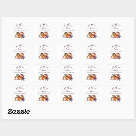 Herfst pompoen Baby shower Stickers (Vel)
