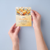 Herfst pompoen Baby shower uitnodigen, kleine pomp Flyer (Hand)