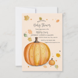 Herfst Pompoen Baby shower uitnodiging