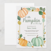 Herfst pompoen Baby shower uitnodiging (Voorkant / Achterkant)