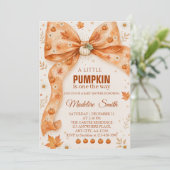 Herfst Pompoen Baby Shower Uitnodiging (Staand voorkant)