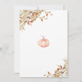 Herfst Pompoen Baby Shower Uitnodiging (Achterkant)