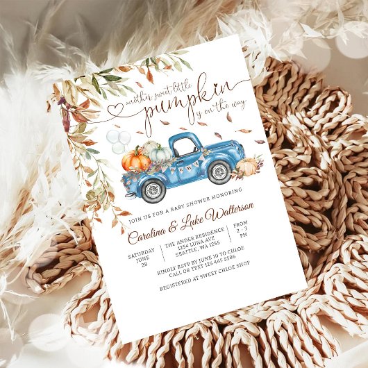 Herfst Pompoen Baby Shower Uitnodiging