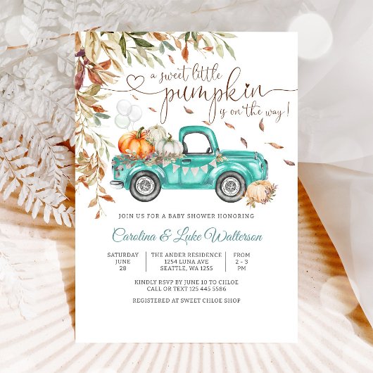 Herfst Pompoen Baby Shower Uitnodiging