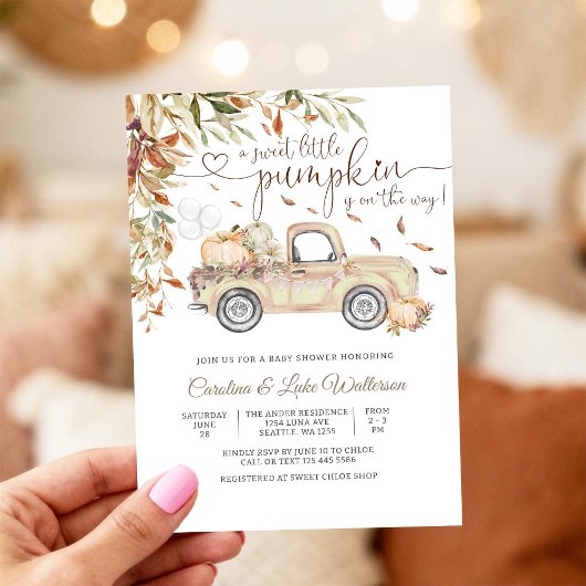 Herfst Pompoen Baby Shower Uitnodiging