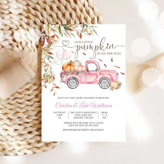 Herfst Pompoen Baby Shower Uitnodiging