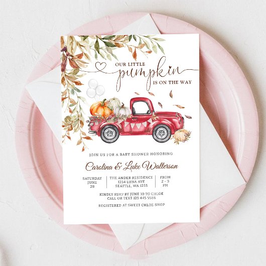 Herfst Pompoen Baby Shower Uitnodiging