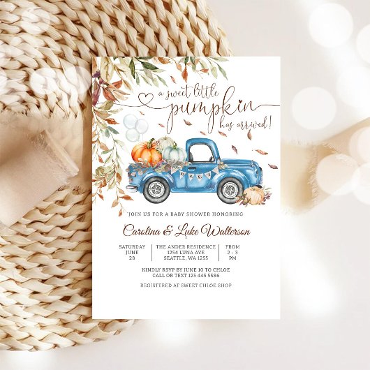 Herfst Pompoen Baby Shower Uitnodiging