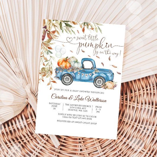 Herfst Pompoen Baby Shower Uitnodiging