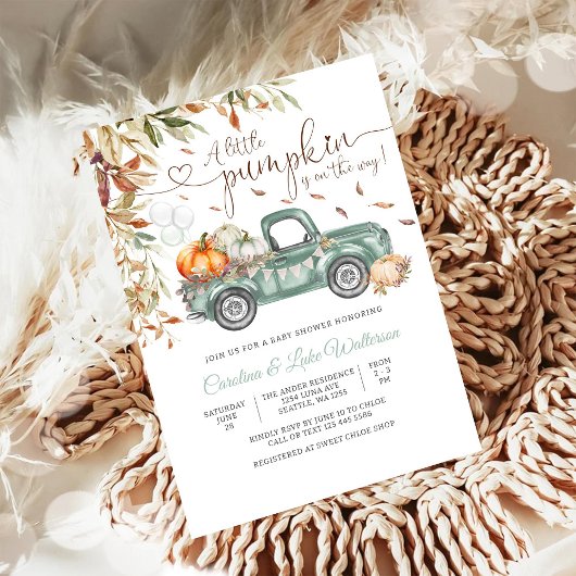Herfst Pompoen Baby Shower Uitnodiging