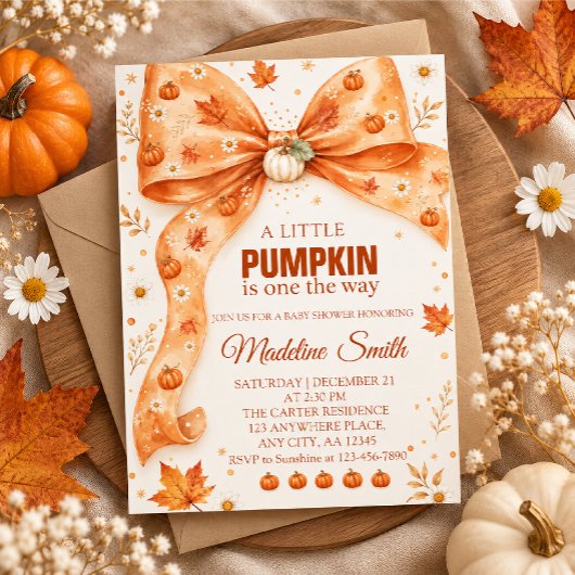 Herfst Pompoen Baby Shower Uitnodiging