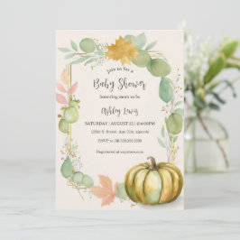 Herfst Pompoen Baby shower uitnodiging
