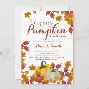 Herfst Pompoen Baby Shower uitnodiging