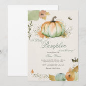 Herfst pompoen Baby shower uitnodiging (Voorkant / Achterkant)