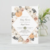 Herfst pompoen Baby shower uitnodiging digitaal (Staand voorkant)
