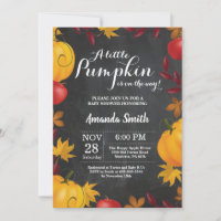 Herfst Pompoen Baby Shower uitnodiging Krijtbord
