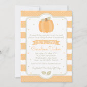 Herfst pompoen Baby shower uitnodiging Oranje stre (Voorkant)