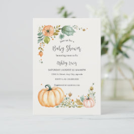 Herfst Pompoen Baby shower uitnodigingen
