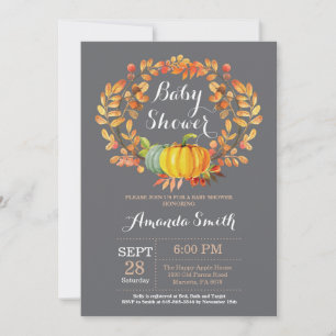 Herfst Pompoen Baby Shower Uitnodigingskaart Kaart