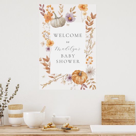  herfst pompoen Baby shower welkomstbord Poster (Keuken)