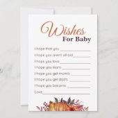 Herfst pompoen Baby shower wensen voor Baby Kaart (Voorkant)
