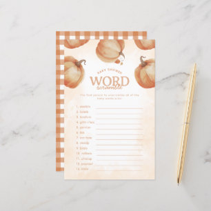Herfst Pompoen Baby shower Word Scramble Game