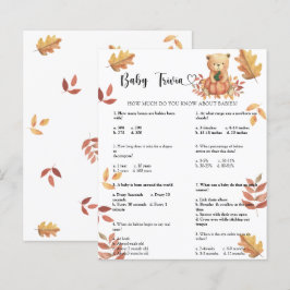 Herfst pompoen - Baby Trivia | Baby Shower Spel