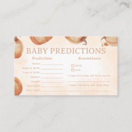 Herfst pompoen Baby voorspellingen Informatiekaartje