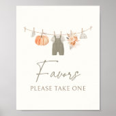 Herfst Pompoen Babykleding Baby shower Favorieten  Poster (Voorkant)